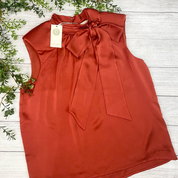 NEW RAMEY BROOK Avia Structured Shoulder Clay Sleeveless Top Lg - Picture 9 of 11